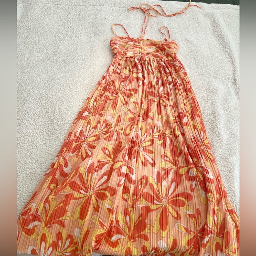 Zara Floral Orange and Yellow Kids Dress